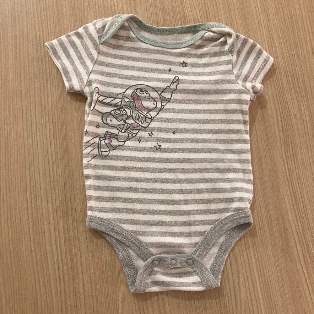 Disney Baby Toy Story Bodysuit 3-6 Months Buzz Lightyear Graphic Striped